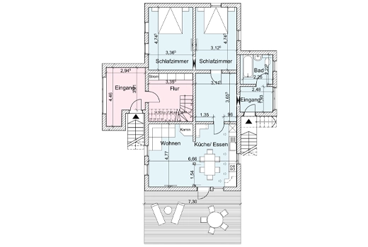 Ferienwohnung Hilde Grundriss
